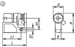 用于 J 型摇杆的型材半圆柱锁芯