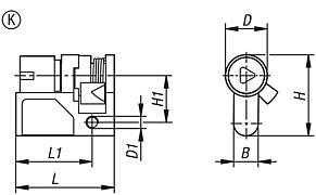 用于 K 型摇杆的型材半圆柱锁芯