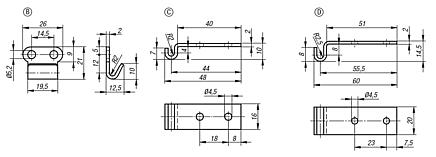 拉扣，适用于带拉环的搭扣，承载力可达 300 N