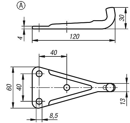 可调拉扣，适用于带拉环的搭扣，承载力可达 30500N，重型，样式 A