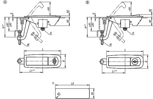Compression lever latches zinc