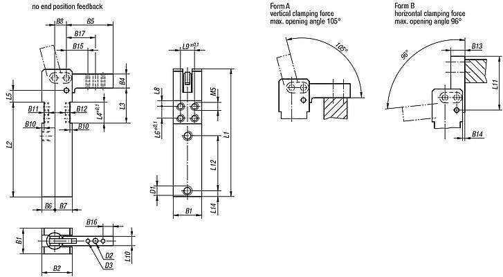 Mini clamps without end position feedback 
