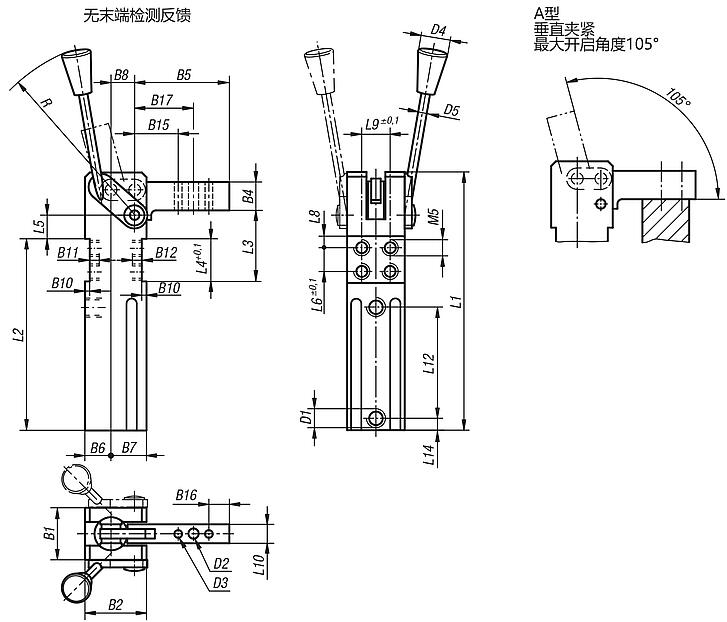 迷你夹钳 手动操作-电磁终端检测反馈