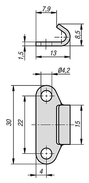 Catch plate for latches with draw bail