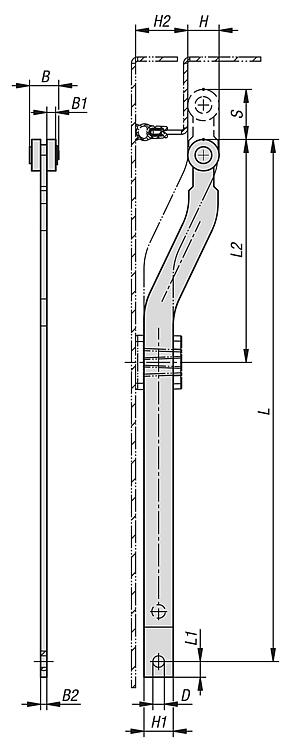 用于摇杆的钢制扁平杆