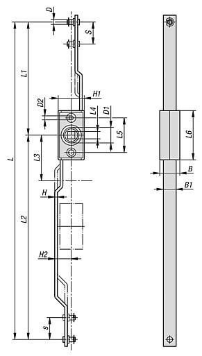 用于扁平杆的锌制或塑料杆锁