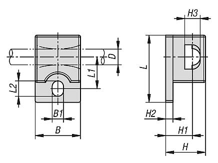 用于圆杆的塑料挡块