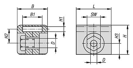 用于扁平杆的塑料导轨