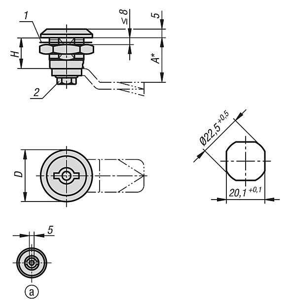 不锈钢制安全旋转锁销