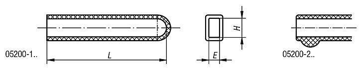 塑料把手，方形，带方形支架，绿色