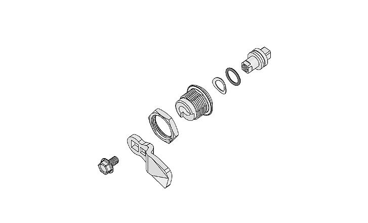 Quarter-turn locks, stainless steel 1.4305, housing diameter 28 mm