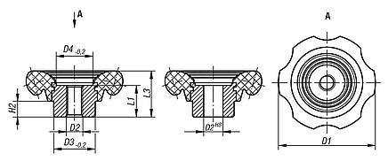 Handwheels, plastic (thermoset) - inch