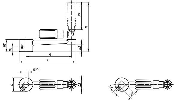 Crank handles stainless steel with fold-away grip