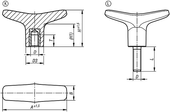 T-grip visually detectable