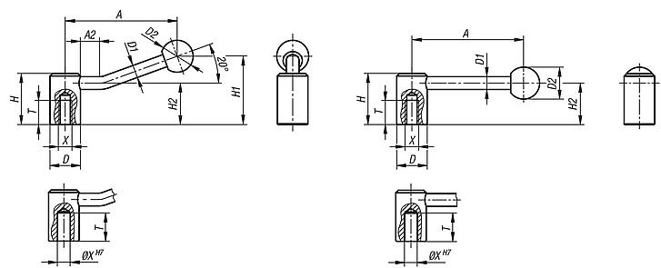 Tension levers stainless steel