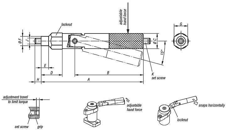 Handles screw-inwith torque limit