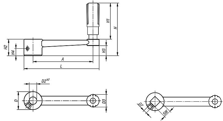曲柄 不锈钢，带转动手柄