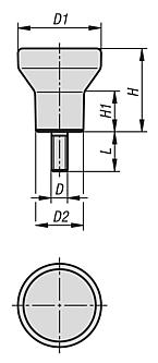 带外螺纹的热固性蘑菇头把手