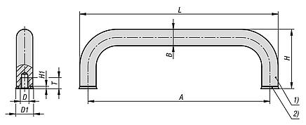 带密封圈的不锈钢弓形把手 设计卫生