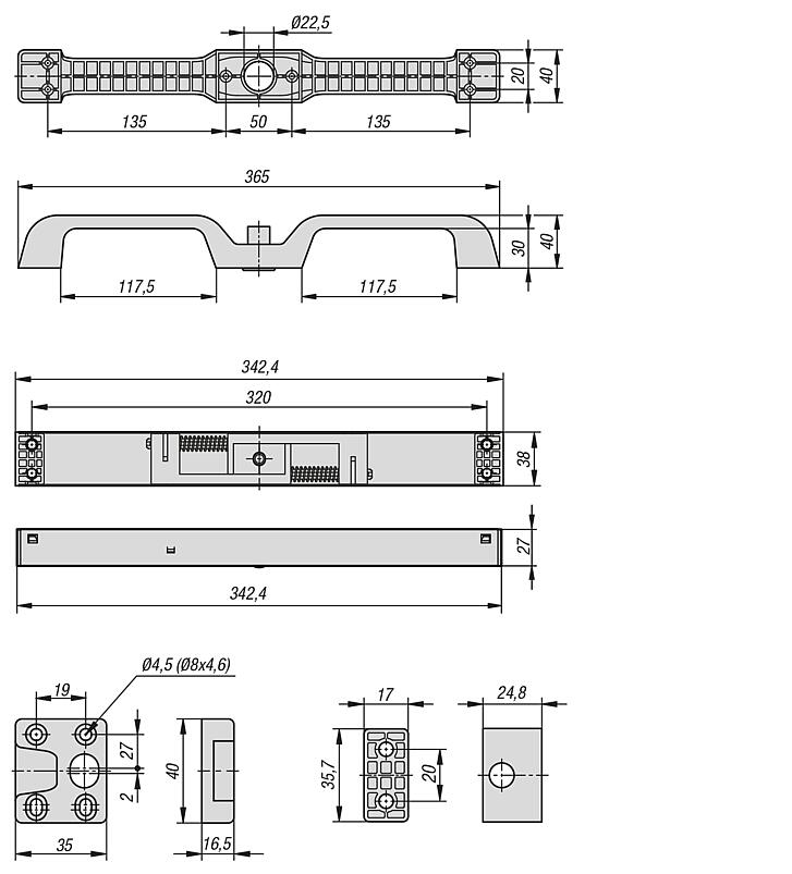 带锁定单元的钢制手柄