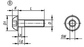棱形元宝螺栓，DIN EN ISO 7380-2，B 型