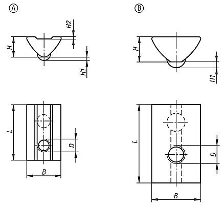 Slot nuts twist-in Type I