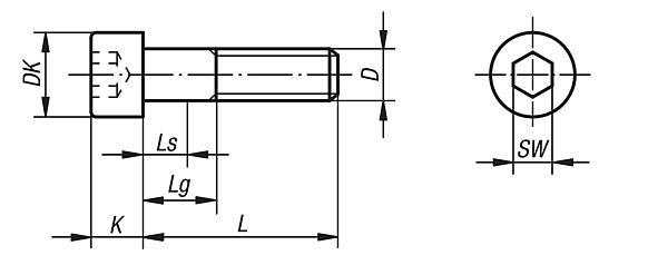 圆柱头内六角螺栓 DIN EN ISO 4762，增强型，钢制或不锈钢