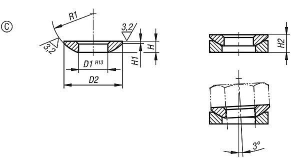 Spherical washers, Form C DIN 6319, edition 10/01