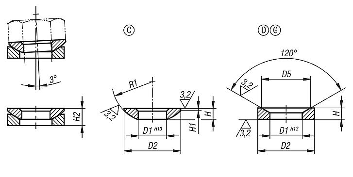Spherical washers DIN 6319, edition 10/01