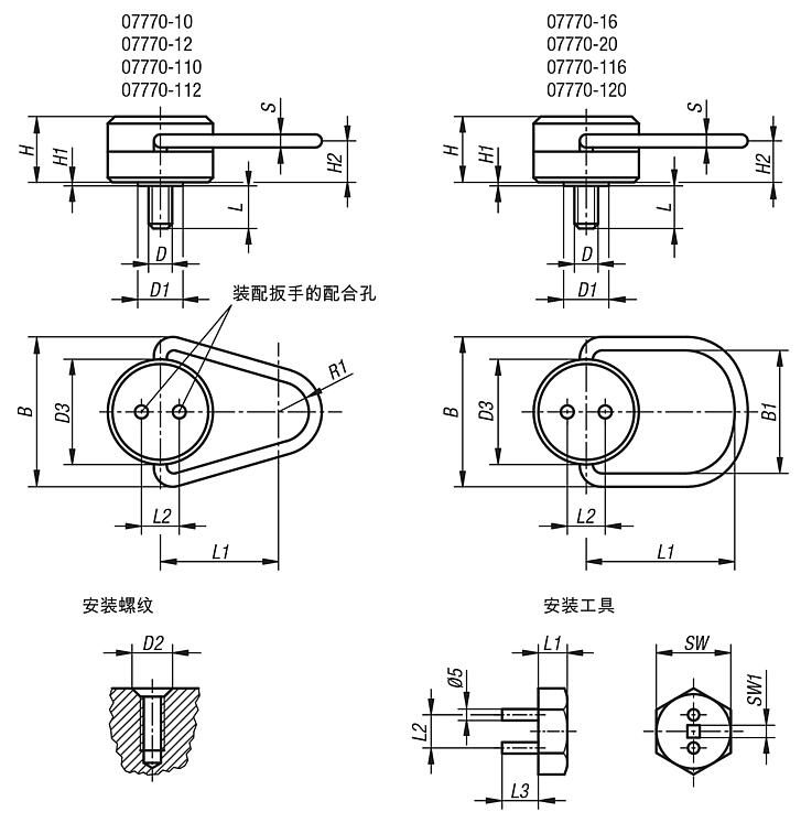 钢制或不锈钢吊环