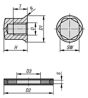 带轴环的不锈钢帽型螺母 和用于 Hygienic USIT® 密封垫圈和垫片
套装