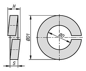 DIN 7980 spring washer, steel or stainless steel