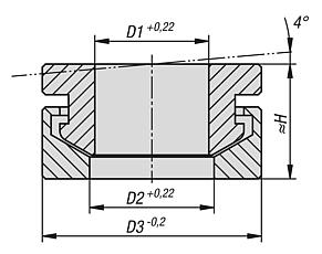 Spherical washers and conical seats combined steel or stainless steel similar to DIN 6319