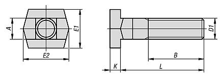 Screws for T-slots - inch