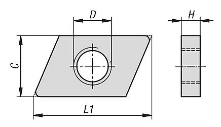 Tapped rectangular plates
for C-profile mounting rails System 28