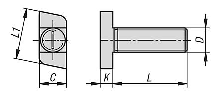 Hammer-head screws
for C-profile mounting rails System 28