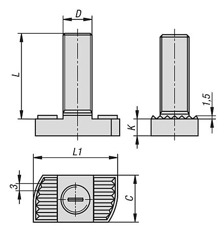 Hammer-head screws
for C-profile mounting rails System 41