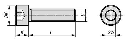 Socket head screws full thread, DIN 912