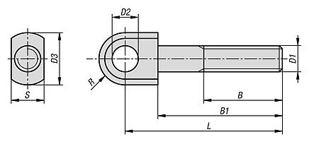 Eye bolts with contact face - inch