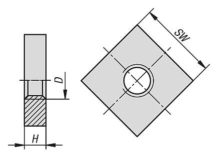低摩擦型四角螺母 DIN 562