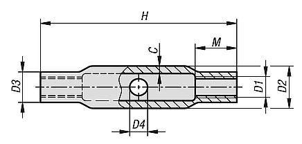 Turnbuckle nuts, steel tube, closed form DIN 1478