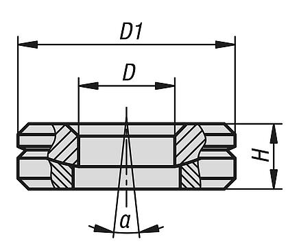 Spherical levelling washers - inch
