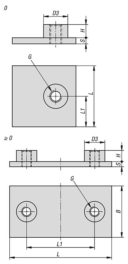 焊接板，适用于 DIN 3015 第 1 部分的轻型系列夹钳