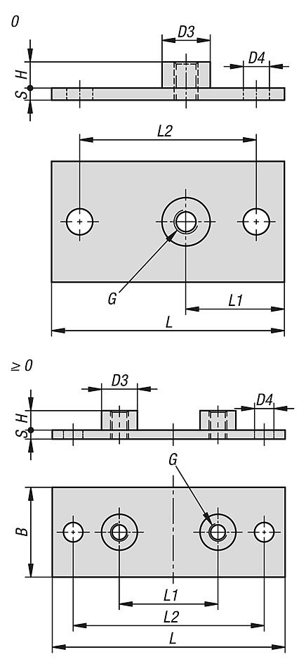 长款焊接板，适用于 DIN 3015 第 1 部分的轻型系列夹钳