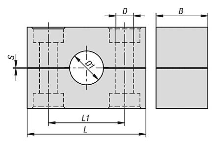 DIN 3015 第 2 部分的重型系列
夹钳，带肋内衬，带预紧