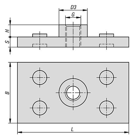 焊接板，适用于
DIN 3015 第 3 部分的双夹持件夹钳