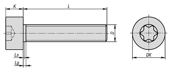 Socket head screws with hexalobular socket DIN EN ISO 14579