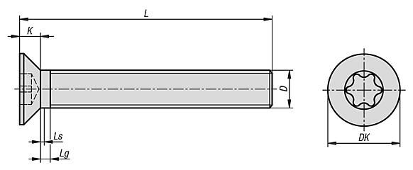 Countersunk screws with hexalobular socket DIN EN ISO 14581
