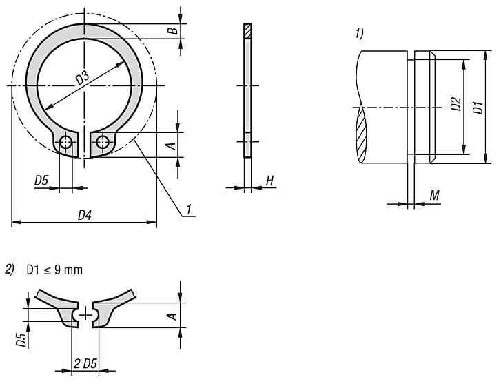 Circlips for shafts DIN 471
