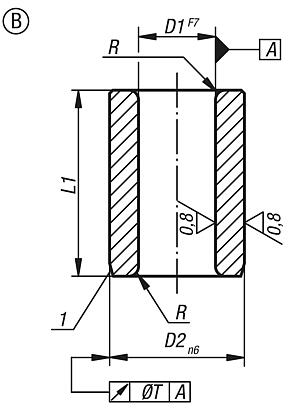 Cylindrical drill bushes stainless steel DIN 179, Form B